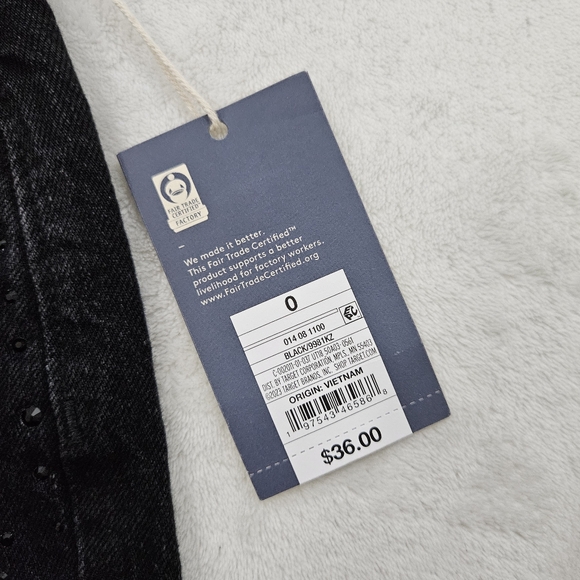 Universal Thread Embellished Mid-Rise 90s Baggy Jeans in Black Size 0 - Picture 8 of 11